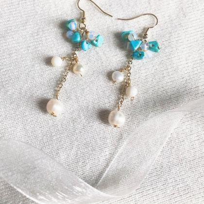 Earrings - Freshwater Pearls, Moonstone, Turquoise..
