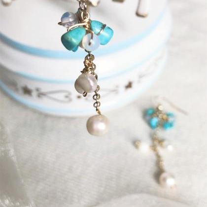 Earrings - Freshwater Pearls, Moonstone, Turquoise..