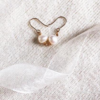Dainty Freshwater Pearl Earrings, Simple And..