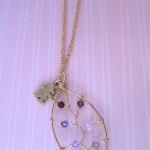 Thumbelina Gold Wire Leaf Necklace